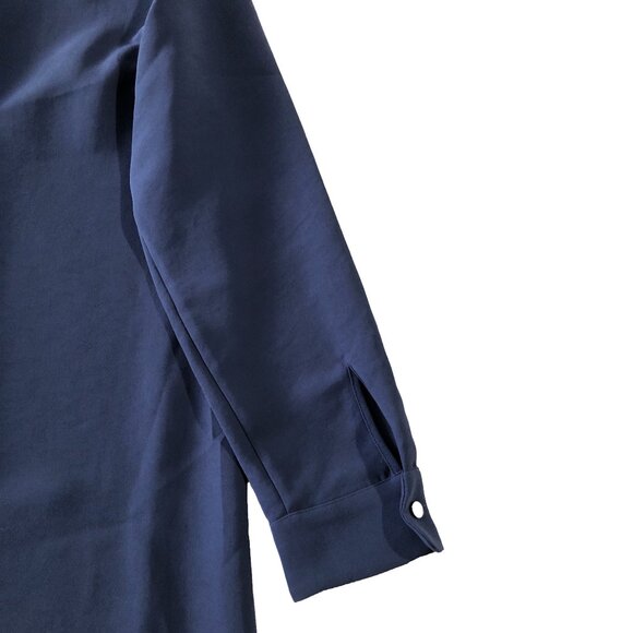 Chico's Black Label Womens Size 00 Navy Oversized Long Tunic Blouse Jacket - Picture 9 of 12